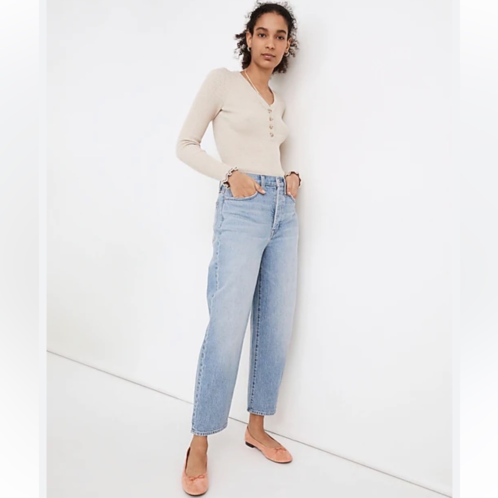 Madewell High-Rise Slim Wide Crop Leg Denim Jeans Size 28